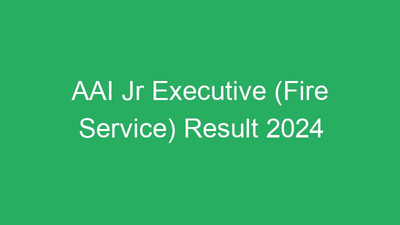 AAI Jr Executive (Fire Service) Result 2024