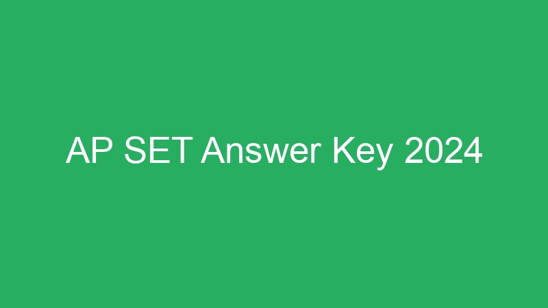 AP SET Answer Key 2024