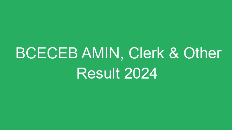 BCECEB AMIN, Clerk & Other Result 2024