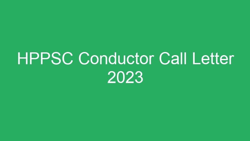 HPPSC Conductor Call Letter 2023