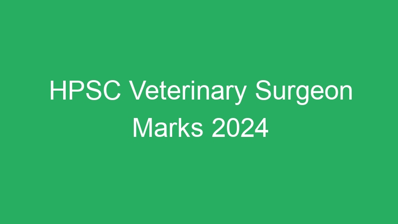 HPSC Veterinary Surgeon Marks 2024