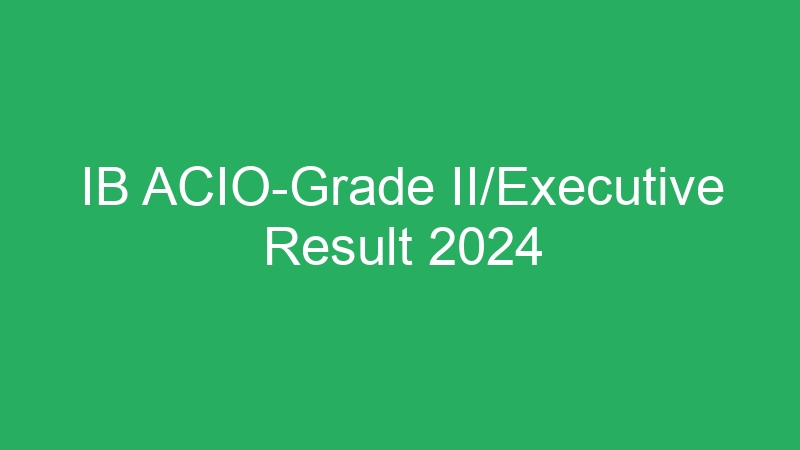 IB ACIO-Grade II/Executive Result 2024