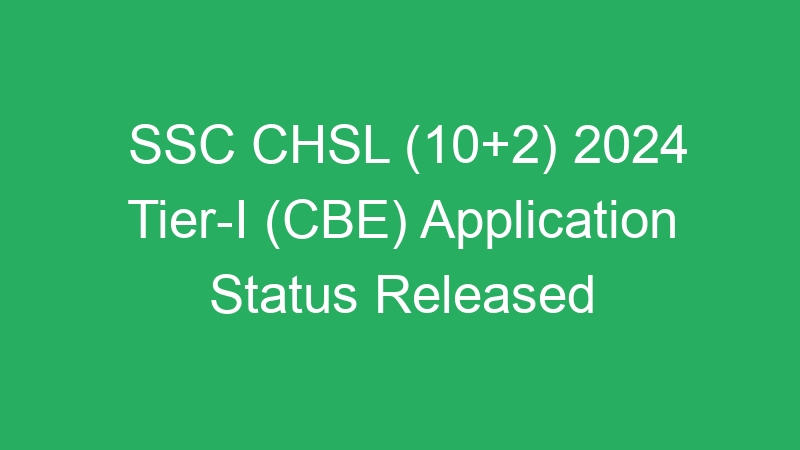  SSC CHSL (10+2) 2024 Tier-I (CBE) Application Status Released