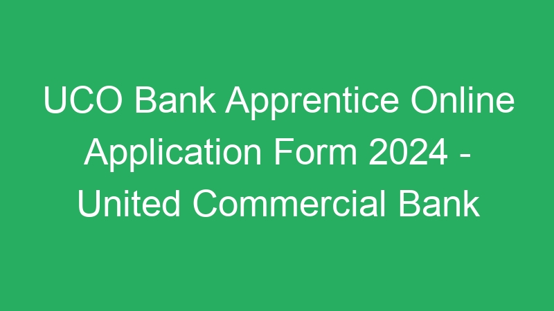 UCO Bank Apprentice Online Application Form 2024 – United Commercial Bank