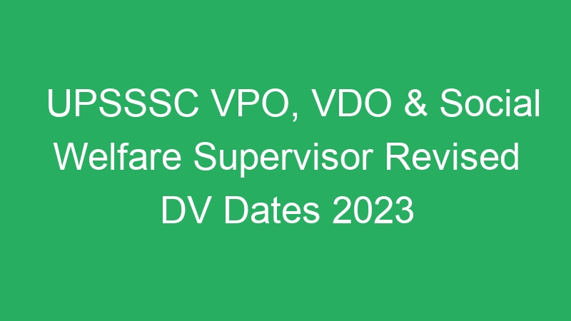 Uttar Pradesh VPO, VDO & Social Welfare Supervisor Supplementary Result 2023 – 1953 Jobs