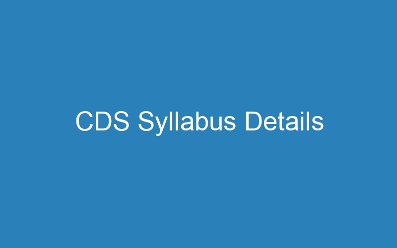 CDS Syllabus Details