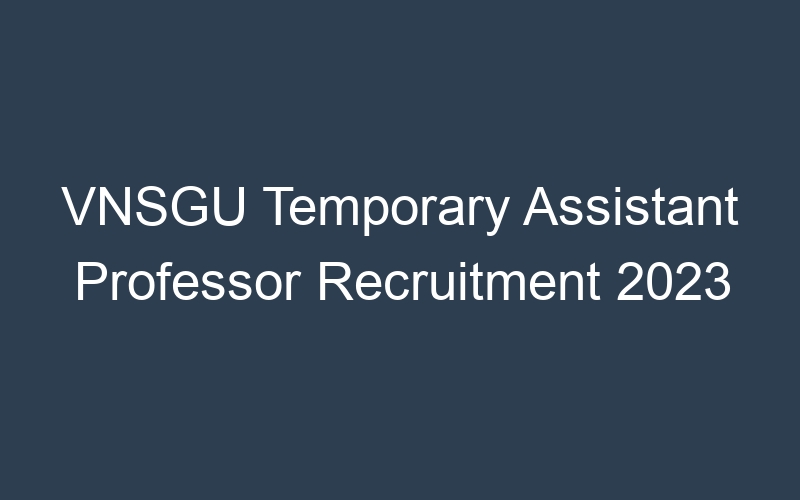 VNSGU Temporary Assistant Professor Recruitment 2023