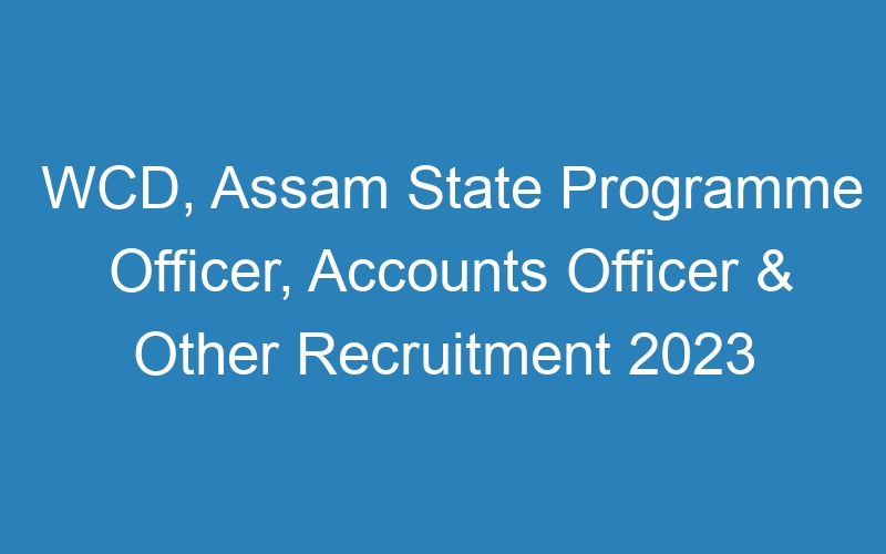 WCD, Assam State Programme Officer, Accounts Officer & Other Recruitment 2023